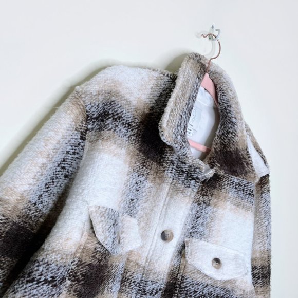 ⚡️SOLD⚡️ joie windowpane plaid woven long shirt jacket - size medium - Picture 7 of 7